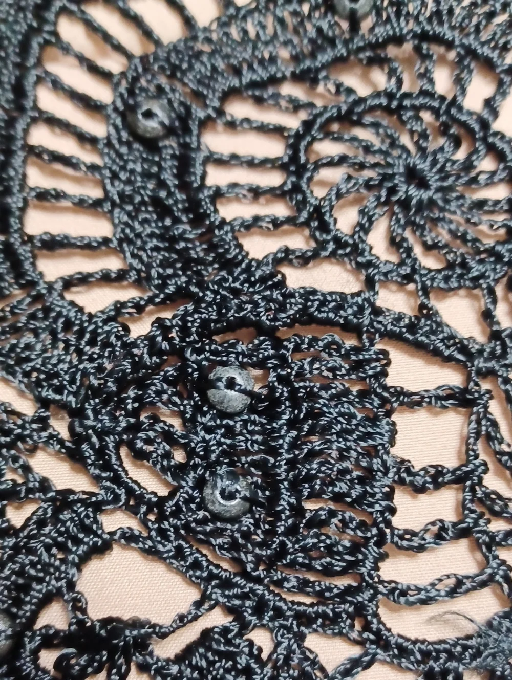 Coldwater Creek Black Open-Weave Fringe Wrap